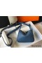 Hermes Lindy Mini Bag In Blue Agate Clemence Leather PHW