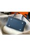 Hermes Lindy Mini Bag In Blue Agate Clemence Leather PHW