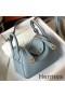Hermes Lindy Mini Bag In Blue Lin Clemence Leather GHW