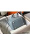 Hermes Lindy Mini Bag In Blue Lin Clemence Leather GHW
