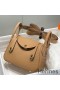 Hermes Lindy Mini Bag In Chai Clemence Leather GHW