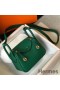 Hermes Lindy Mini Bag In Green Clemence Leather GHW