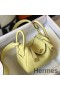 Hermes Lindy Mini Bag In Jaune Poussin Clemence Leather GHW