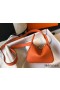 Hermes Lindy Mini Bag In Orange Clemence Leather GHW