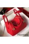 Hermes Lindy Mini Bag In Red Clemence Leather GHW