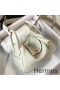 Hermes Lindy Mini Bag In White Clemence Leather GHW