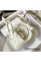 Hermes Lindy Mini Bag In White Clemence Leather GHW