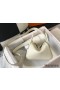 Hermes Lindy Mini Bag In White Clemence Leather GHW