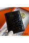 Hermes MC² Euclide Card Holder in Black Shiny Alligator Leather