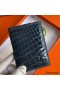 Hermes MC² Euclide Card Holder in Blue Colvert Shiny Alligator Leather