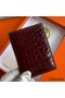 Hermes MC² Euclide Card Holder in Bordeaux Shiny Alligator Leather