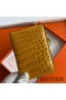 Hermes MC² Euclide Card Holder in Jaune Ambre Shiny Alligator Leather