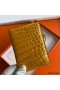 Hermes MC² Euclide Card Holder in Jaune Ambre Shiny Alligator Leather