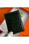 Hermes MC² Euclide Card Holder in Vert Fonce Shiny Alligator Leather