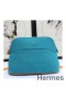 Hermes Medium Bolide Travel Case In Blue Horizon Cotton