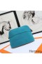 Hermes Medium Bolide Travel Case In Blue Horizon Cotton