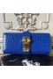 Hermes Medor Clutch Bag In Blue Crocodile Leather