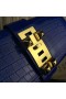 Hermes Medor Clutch Bag In Blue Crocodile Leather
