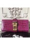Hermes Medor Clutch Bag In Fuchsia Crocodile Leather
