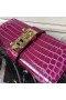 Hermes Medor Clutch Bag In Fuchsia Crocodile Leather