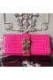 Hermes Medor Clutch Bag In Rose Red Crocodile Leather