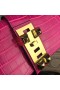 Hermes Medor Clutch Bag In Rose Red Crocodile Leather