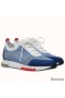 Hermes Men's Addict Sneakers In Bicolor Blue Knit