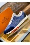 Hermes Men's Addict Sneakers In Bicolor Blue Knit