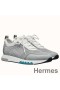 Hermes Men's Addict Sneakers In Grey Knit