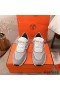 Hermes Men's Addict Sneakers In Grey Knit