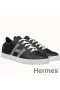 Hermes Men's Avantage Sneakers In Black Calfskin