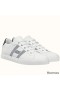 Hermes Men's Avantage Sneakers In White/Blue Calfskin
