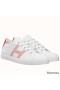 Hermes Men's Avantage Sneakers In White/Orange Calfskin