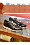 Hermes Men's C - Addict Sneakers In Black Perforated calfskin