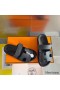 Hermes Men's Chypre Sandals in Black Calfskin