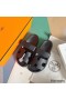 Hermes Men's Chypre Sandals in Black Calfskin