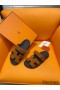 Hermes Men's Chypre Sandals in Brown Suede Calfskin