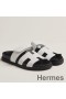 Hermes Men's Chypre Sandals in White Calfskin