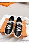 Hermes Men's Day Sneakers in Black Leather