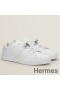 Hermes Men's Day Sneakers in White Leather