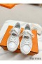 Hermes Men's Day Sneakers in White Leather