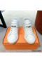 Hermes Men's Daydream High - top Sneakers in White Leather