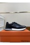 Hermes Men's Drive Sneakers In Black Leather