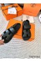 Hermes Men's Genius Sandals In Black Calfskin
