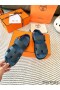 Hermes Men's Genius Sandals In Blue Calfskin
