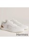 Hermes Men's Get Sneakers in White Calfskin