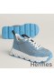 Hermes Men's Impulse Sneakers in Blue Fabric and Leather