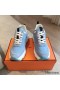 Hermes Men's Impulse Sneakers in Blue Fabric and Leather
