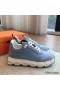 Hermes Men's Impulse Sneakers in Blue Fabric and Leather