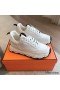 Hermes Men's Impulse Sneakers in White Fabric and Leather